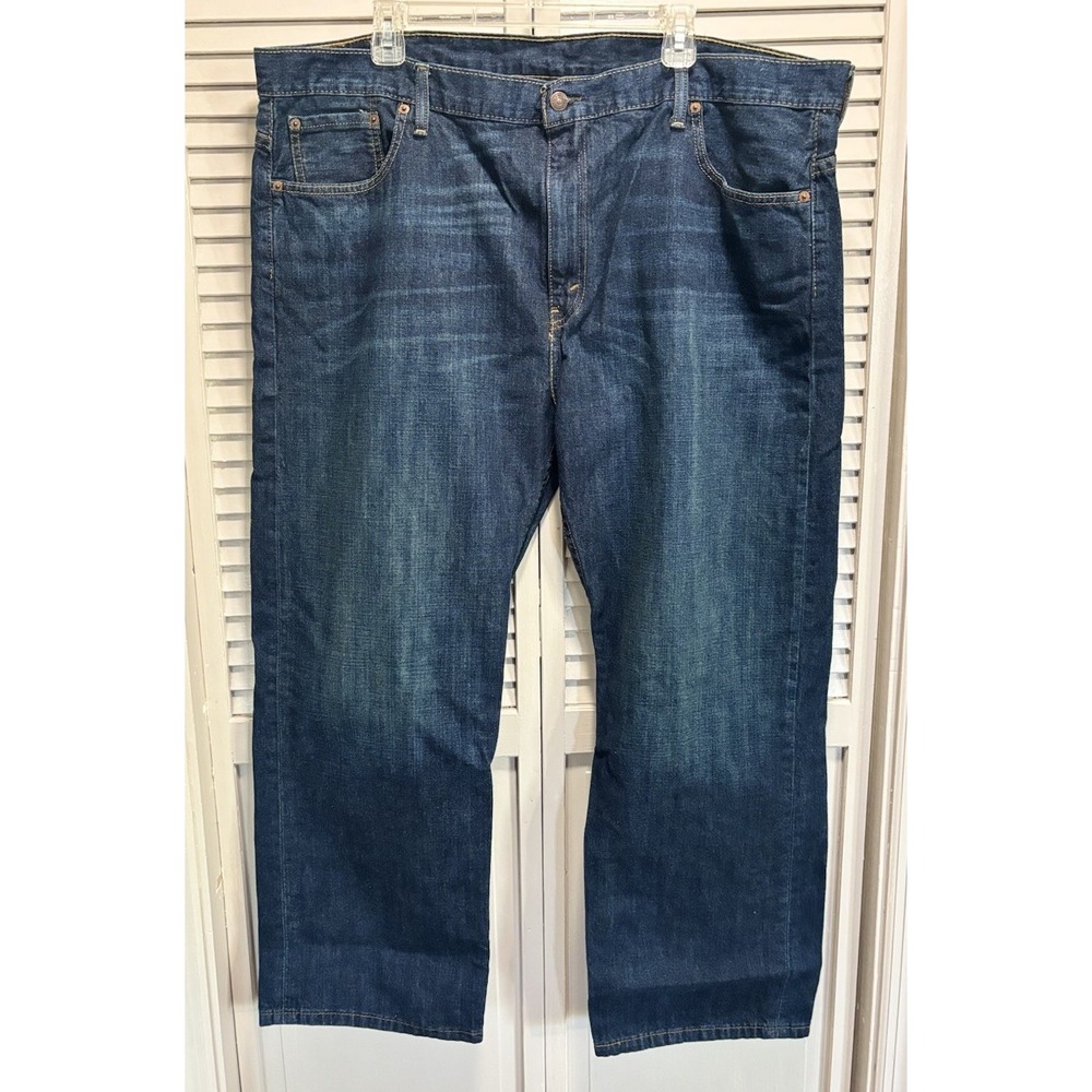 Levis 569 Jeans Mens 42x32 Loose Straight High Rise Stretch Dark Wash Denim EUC